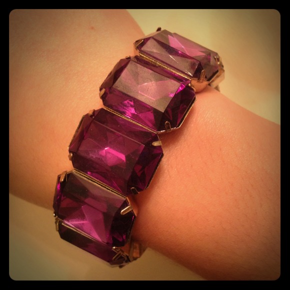 Bangle with oversized purple jewels
