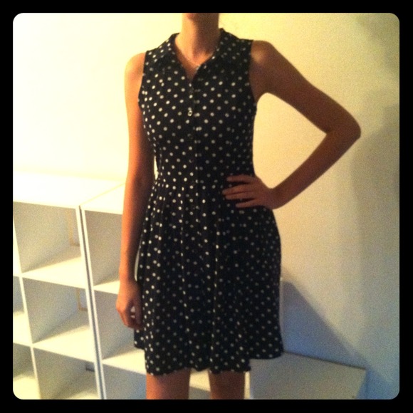 Polka dot black and white dress