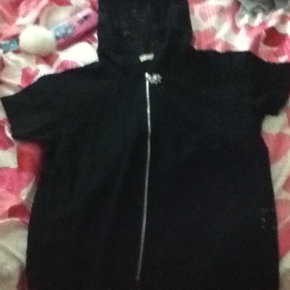 Lace short sleeve cardigan