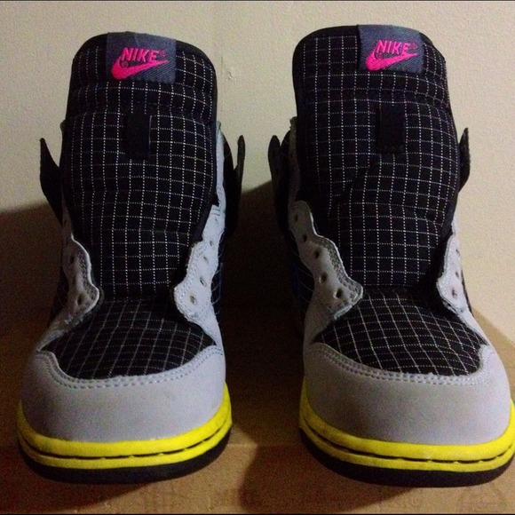 Childrens Grey/Yellow/Blue/Pattern Nike High Dunks