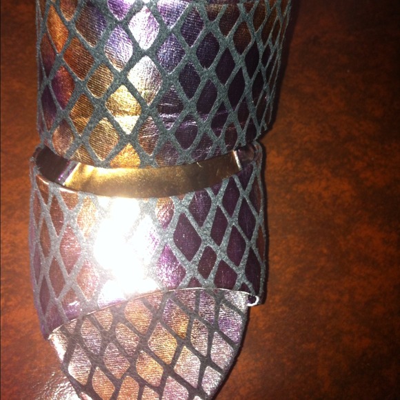 Metallic Snake Print Platform Wedge - Picture 4 of 4