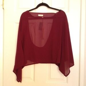 ❌ RESERVED ❌ 💙 NEW Maroon Chiffon Top 💙