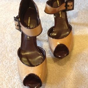 Bronze and chocolate shoes
