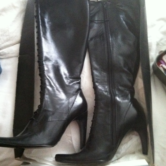BCBG Black Leather over the knee boots. Size 7.5