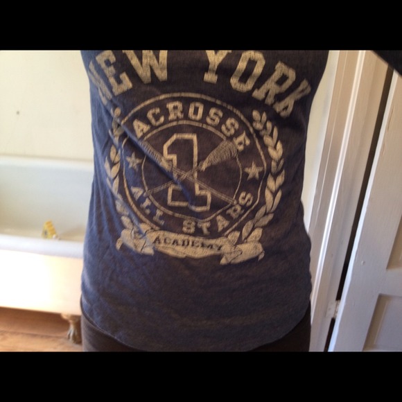 3/4 sleeve navy blue graphic tee - Picture 2 of 3