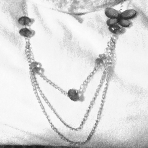 Beautiful necklace with beaded butterfly