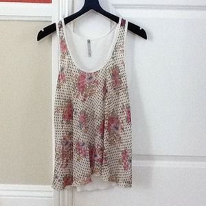 Papaya Floral Polka Dot Tank Top