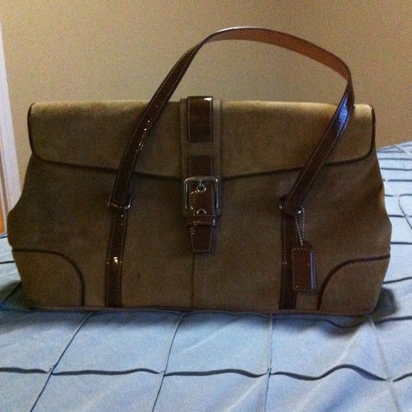 Authentic suede Coach handbag. ON HOLD!