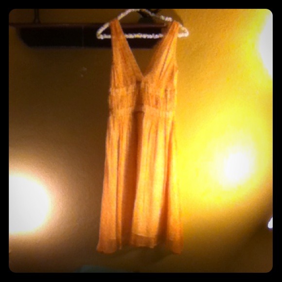 Medium silk orange flowered boho dress plus bundle