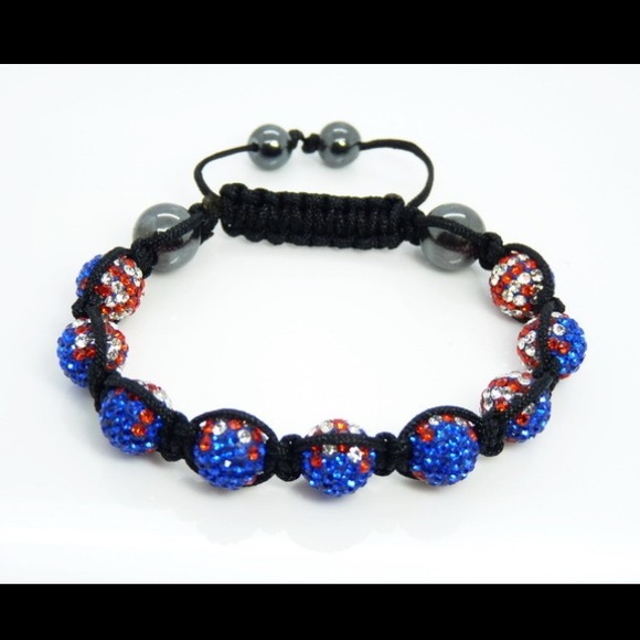 Rhinestone shamballa crystal bead macrame bracelet
