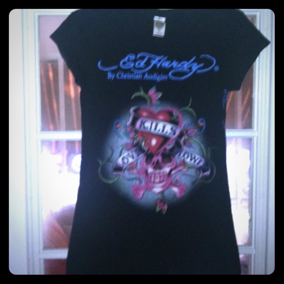 💢Sold💢Authentic Ed Hardy Love KillsBlack T-Shirt
