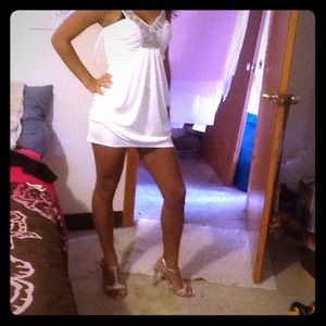 Deb dress and silver heels