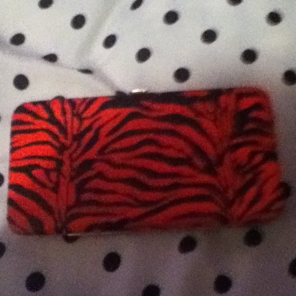 Hot pink zebra clutch