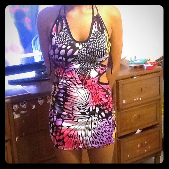 Tight dress with rips on side