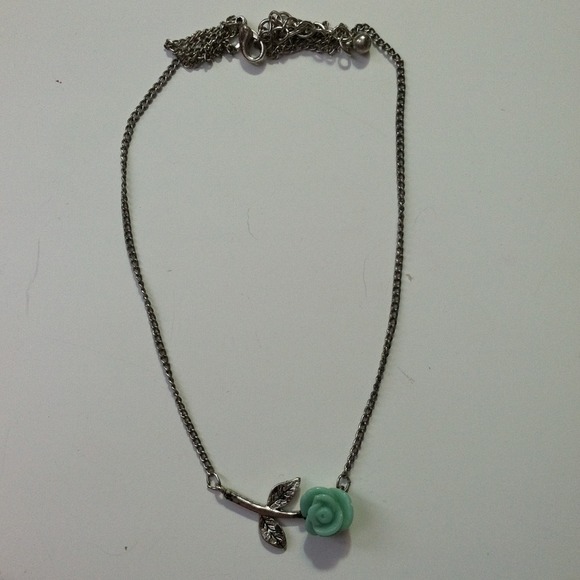 RESERVED Flower necklace and blue watch bundle