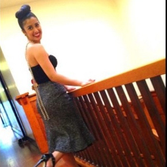 Wool and lace skirt