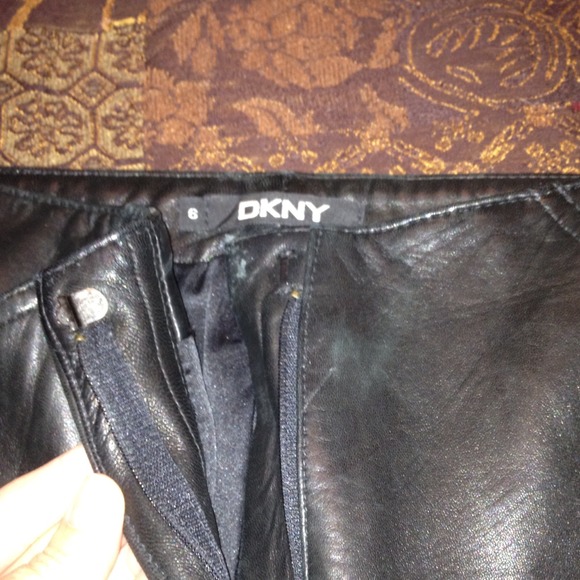 DKNY Pants - DKNY black leather pants.
