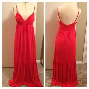 Dresses & Skirts - Orange Grecian style jersey maxi dress Dresses & Skirts - Orange Grecian style jersey maxi dress