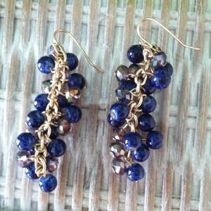 Gold and Blue earrings