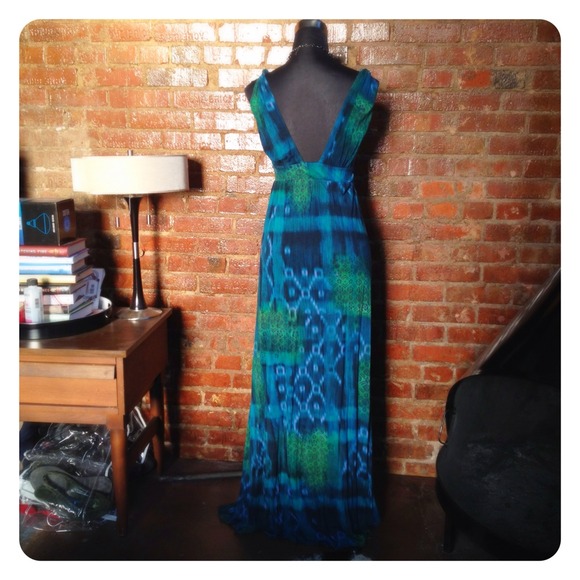 Dresses - HALF OFF SALE | Teal Ikat Print Maxi Dress Dresses - HALF OFF SALE | Teal Ikat Print Maxi Dress