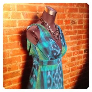 Dresses - HALF OFF SALE | Teal Ikat Print Maxi Dress Dresses - HALF OFF SALE | Teal Ikat Print Maxi Dress