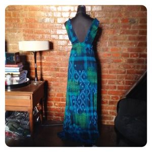 Dresses - HALF OFF SALE | Teal Ikat Print Maxi Dress Dresses - HALF OFF SALE | Teal Ikat Print Maxi Dress