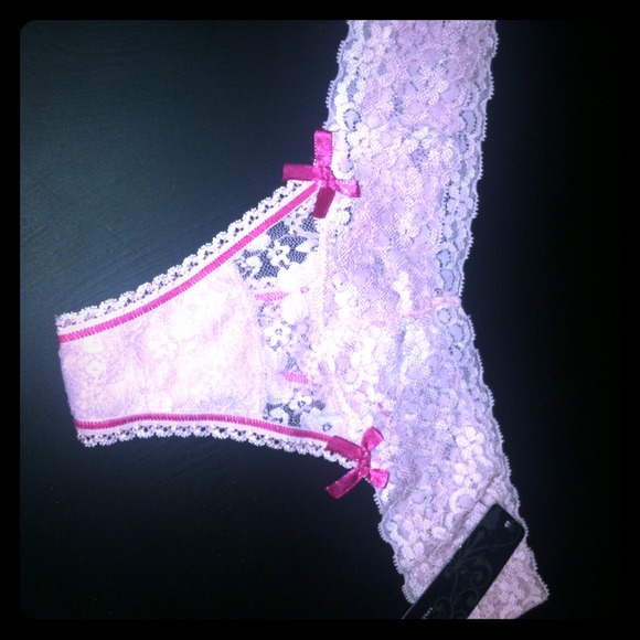NWT pink lace thong