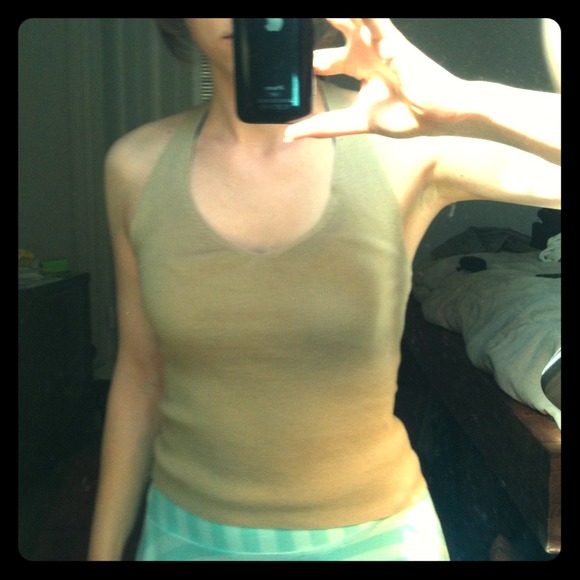 Beige knit halter top