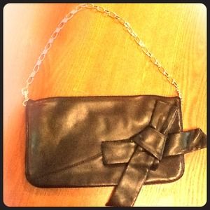 Black Ann Taylor leather clutch