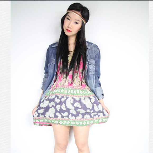 Floral print mix dress