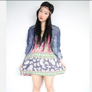 Floral print mix dress