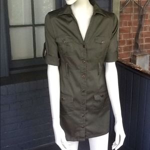 Olive Green shirt dress