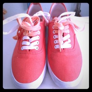 Orange shoes! Only put them on ones!