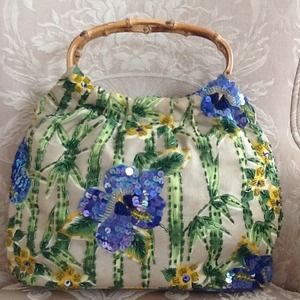 ENZO ANGIOLINI Fabric & Bambo Handbag
