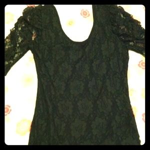 TRADED. 3/4 Sleeve Black Lace Design