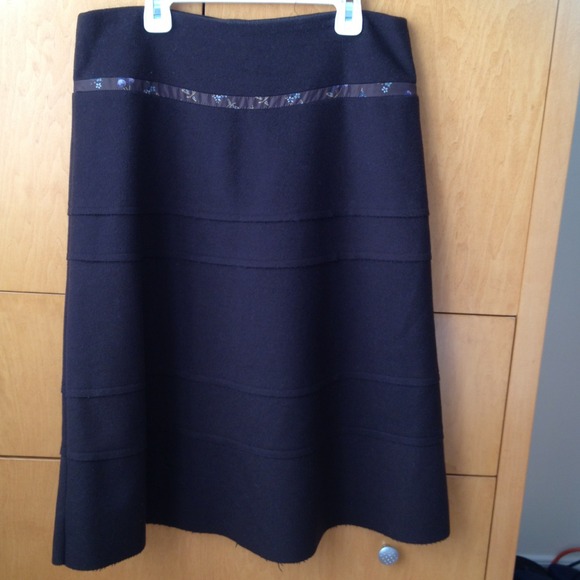 Rebecca Taylor chocolate brown wool skirt - Picture 2 of 4