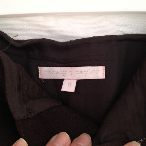 Rebecca Taylor chocolate brown wool skirt - Picture 3 of 4