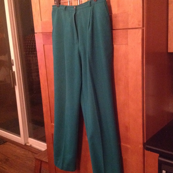 Made in USA Green wool slacks fully lined
