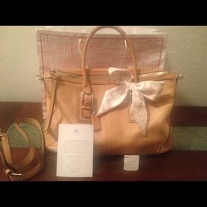 Authentic Coach Purse (camel brown color) with bow