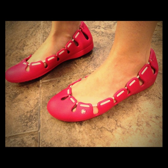 Cute red crocs