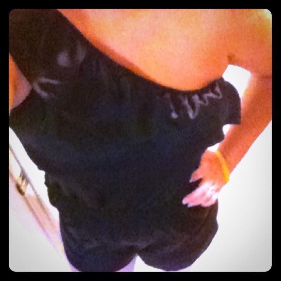 Silky Black One-Shoulder Romper