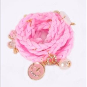 Light pink wrapped charm bracelet!