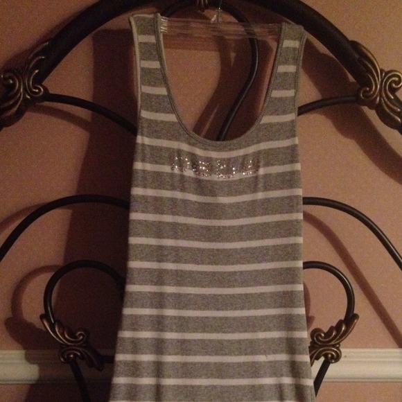Reserved for Goldy bebe Swarovski logo gray stripe