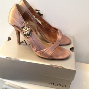 ALDO Shoes - Rose/taupe Satin heels from Aldo! ALDO Shoes - Rose/taupe Satin heels from Aldo!