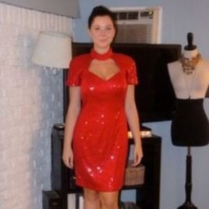 Red Sequin Dress