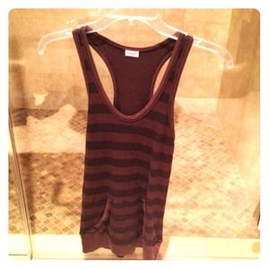 Splendid: striped brown racerback tank top.