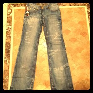 Diesel faded denim with rhinestones