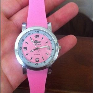 Pink jelly Lacoste watch