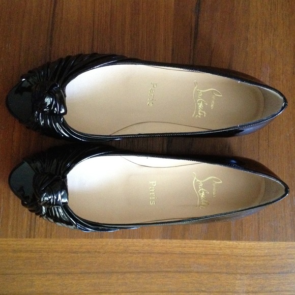 Christian Louboutin Turban Flat Black Patent SZ 8 - Picture 2 of 4