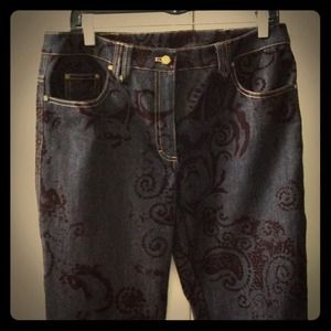 per se dark denim with velvet burnout design
